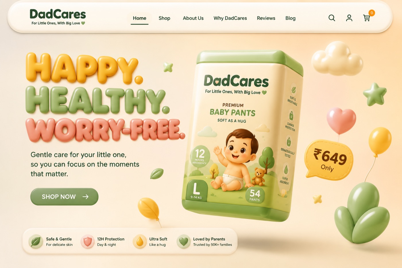 DadCares store hero