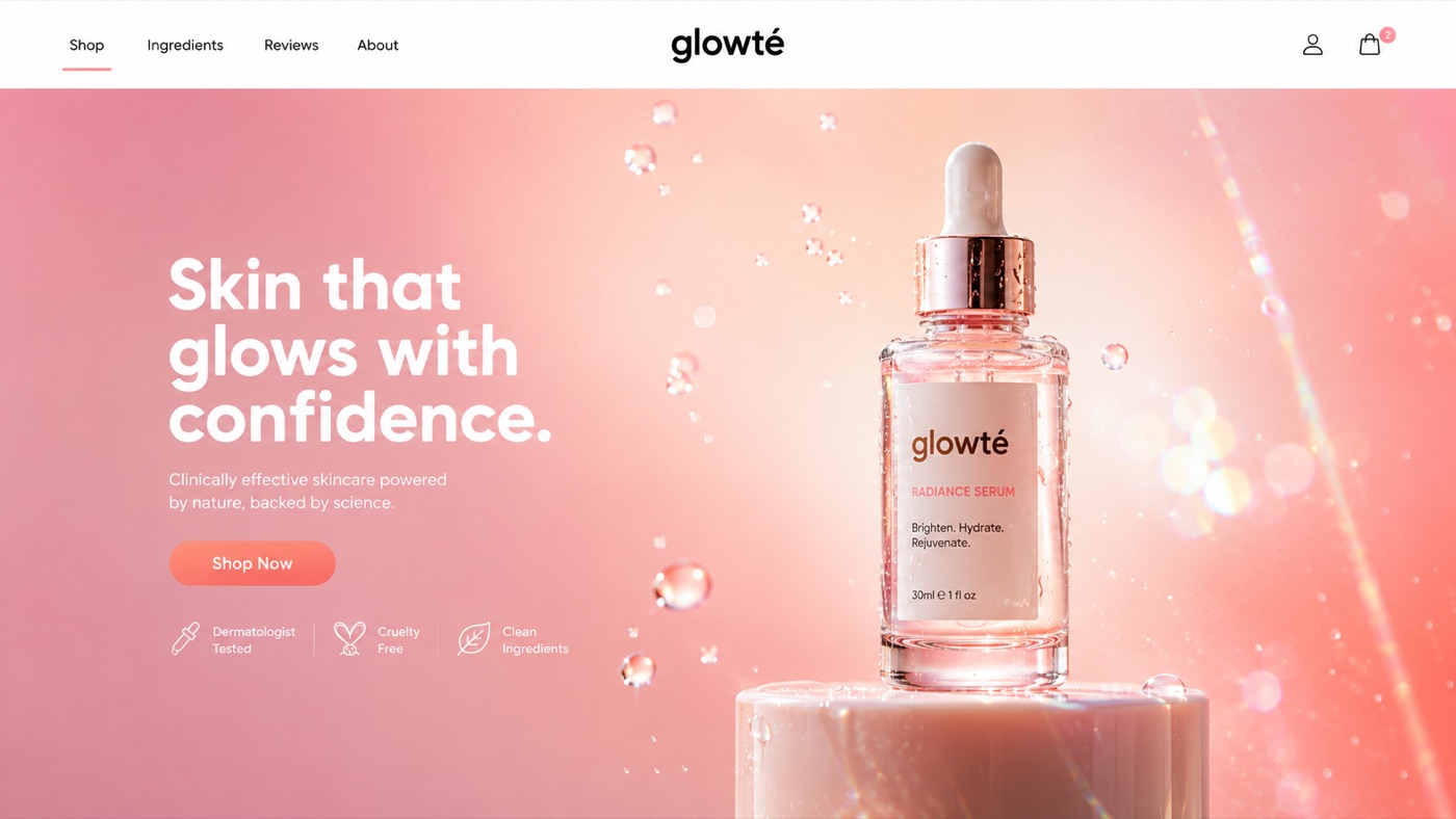 Glowté store hero